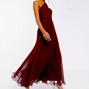STUNNING Cabernet One-Shoulder Maxi Dress